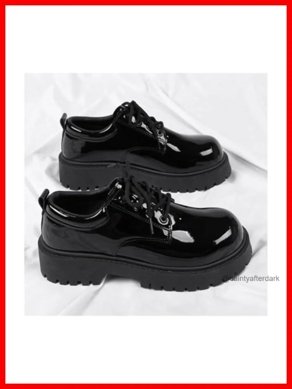Men's Chunky Platform Oxfords Patent Leather Lace Up Dress Shoes